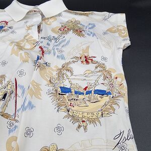 vtg HanaSport Cali Womens S Polo Shirt Island Golf Caddy Shack hawaiian golf pro